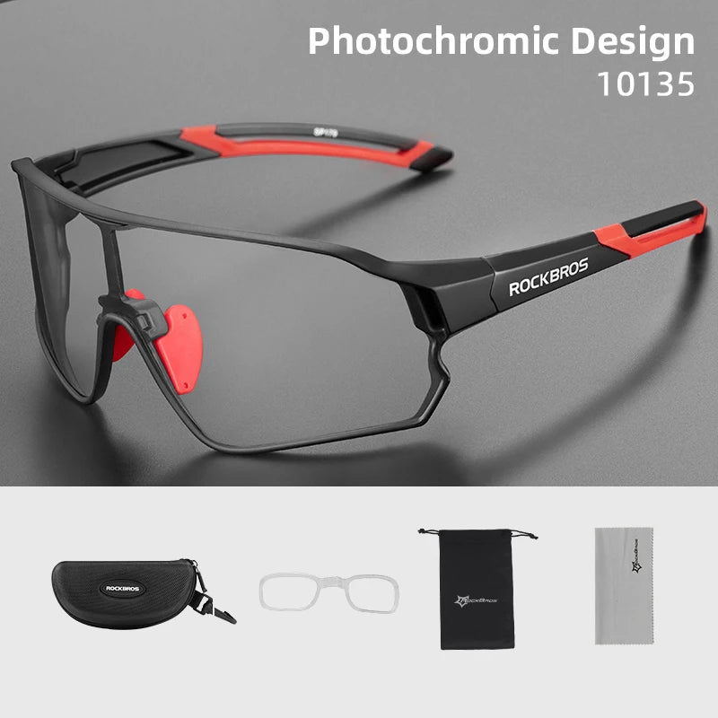 ROCKBROS Photochromic Cycling Sunglasses UV400 Outdoor Eyewear