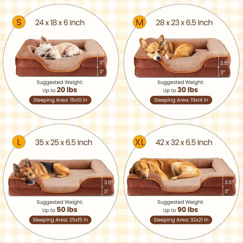 Fujian Waterproof Memory Foam Dog Bed with Removable Cover