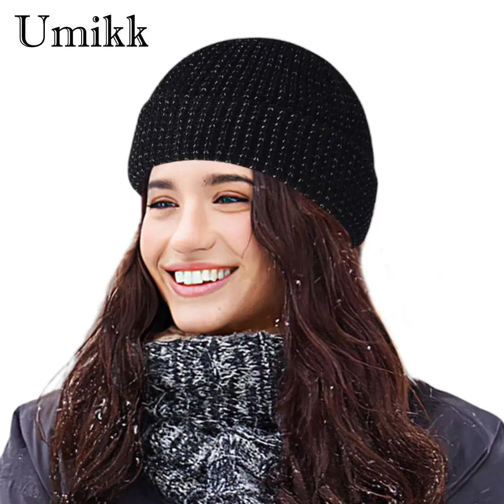 Craft of Weaving Unisex Winter Reflective Knitted Beanie Hat