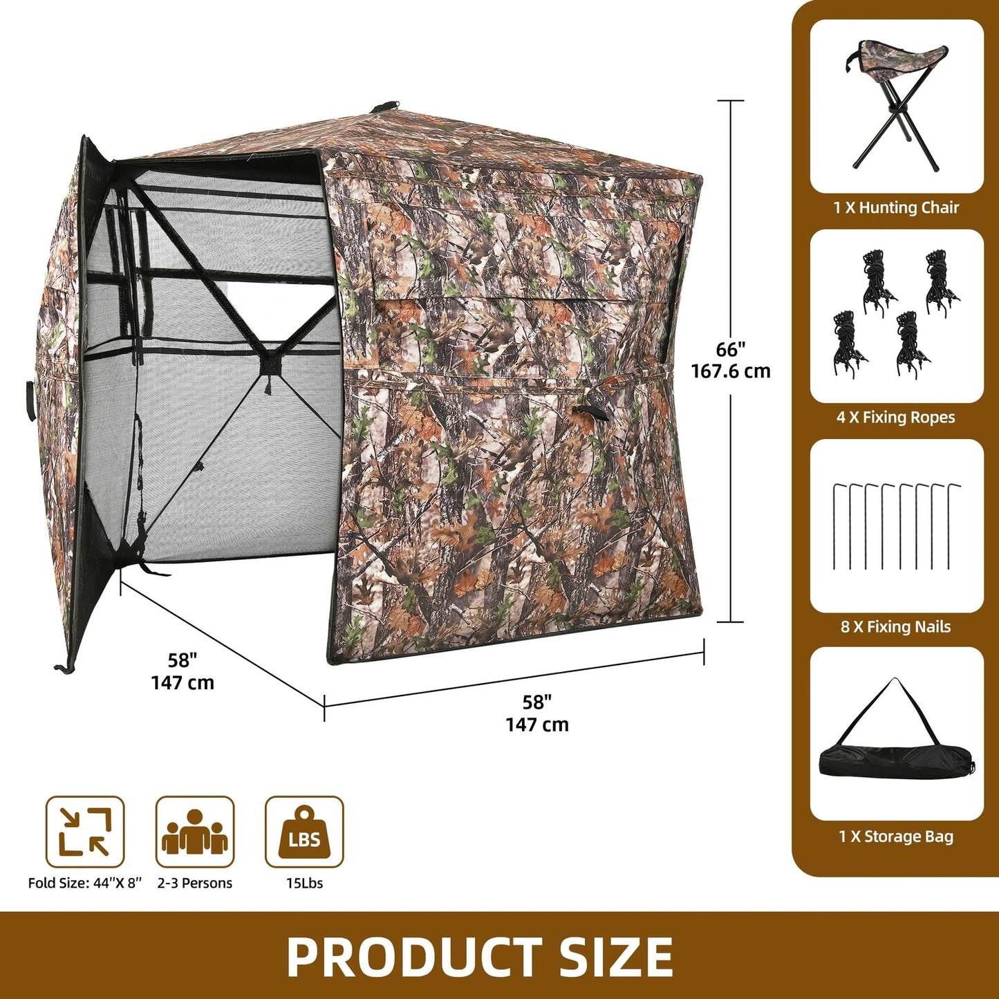 CN Hunting Blind with 360 Degree View for 3 Persons