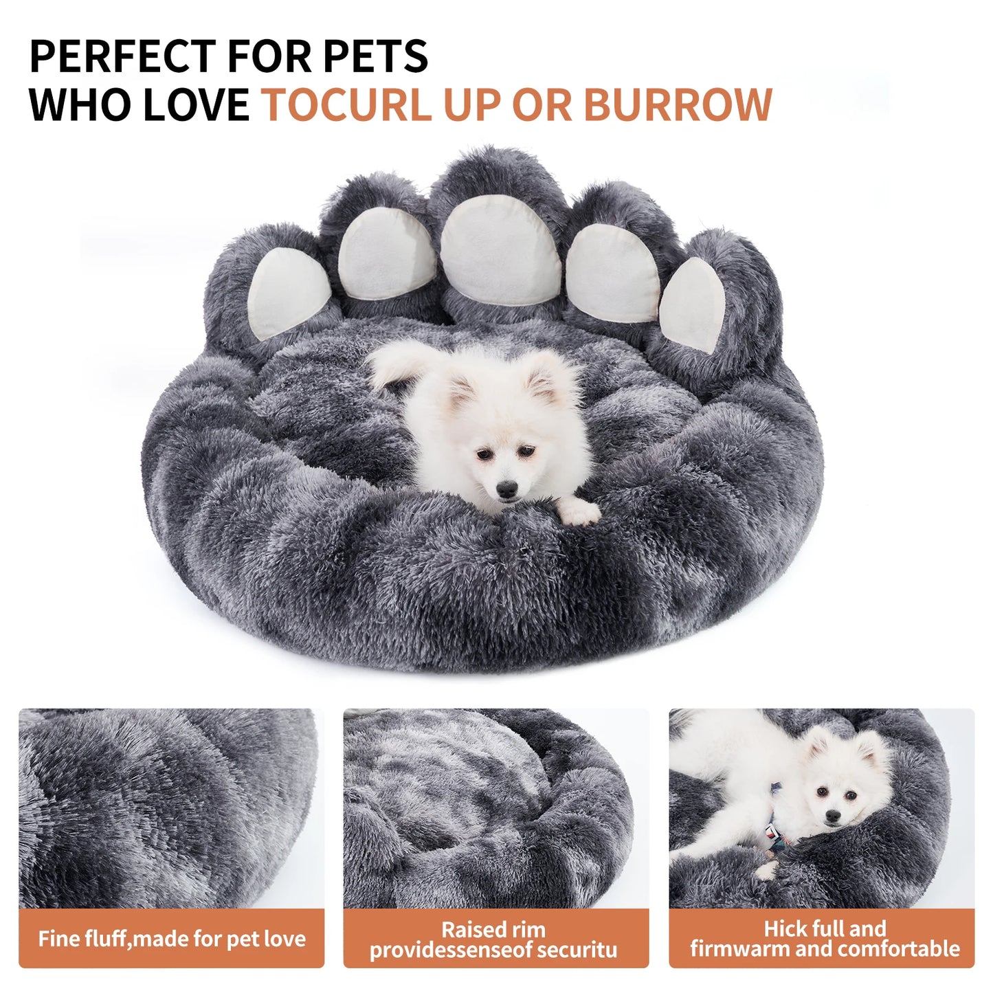Petart Cozy Comfy Paw Shape Dog Bed Cushion