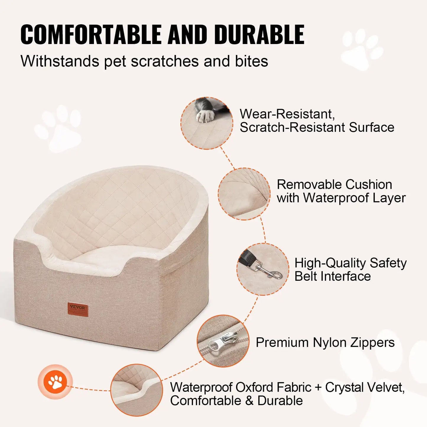 XMSJ Dog Booster Car Seat for Small and Medium Dogs
