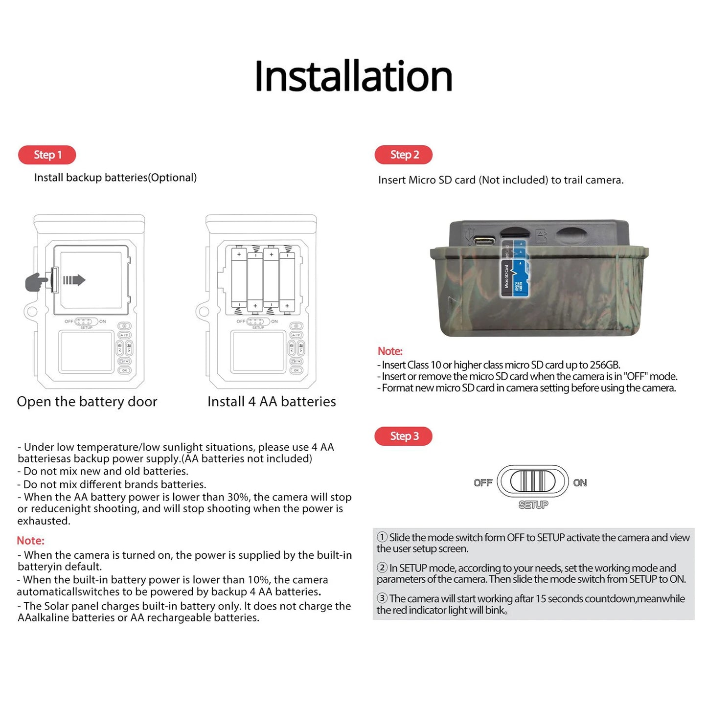 Hign-concerned Solar Powered Night Vision 50MP Trail Camera