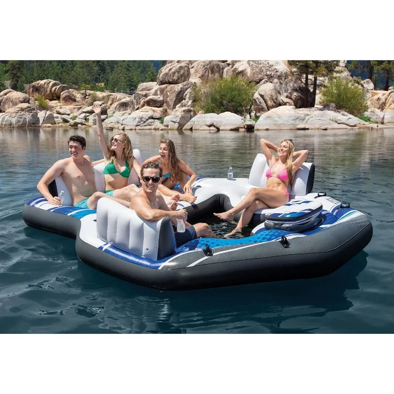 YTYIN Inflatable Raft Island for 5 People with Cooler