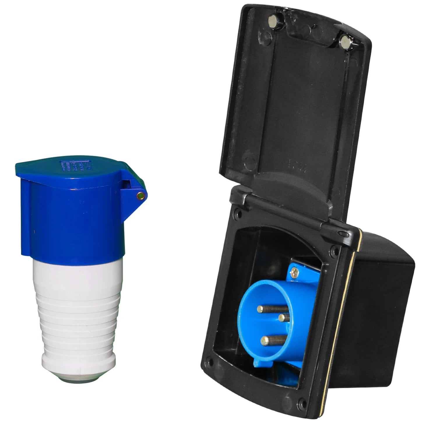 32 Amp RV Inlet Plug and Outlet Box Kit with Connector Protective Cover for Campers