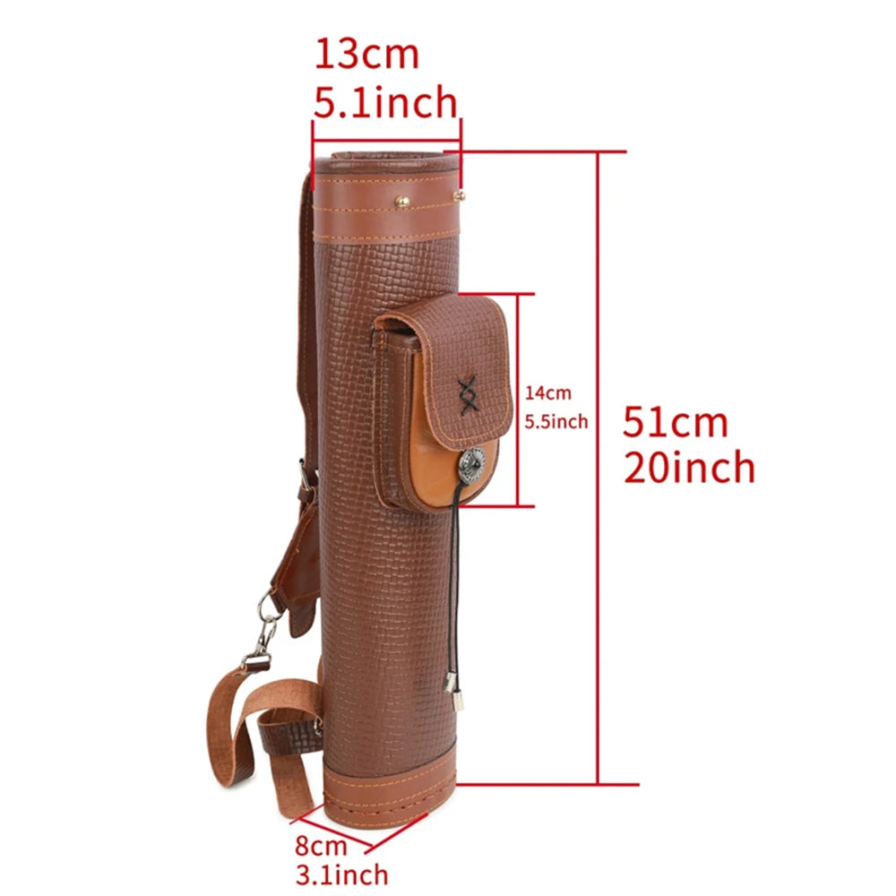 Hign-concerned Cowhide Arrow Bag Archery Pouch Universal