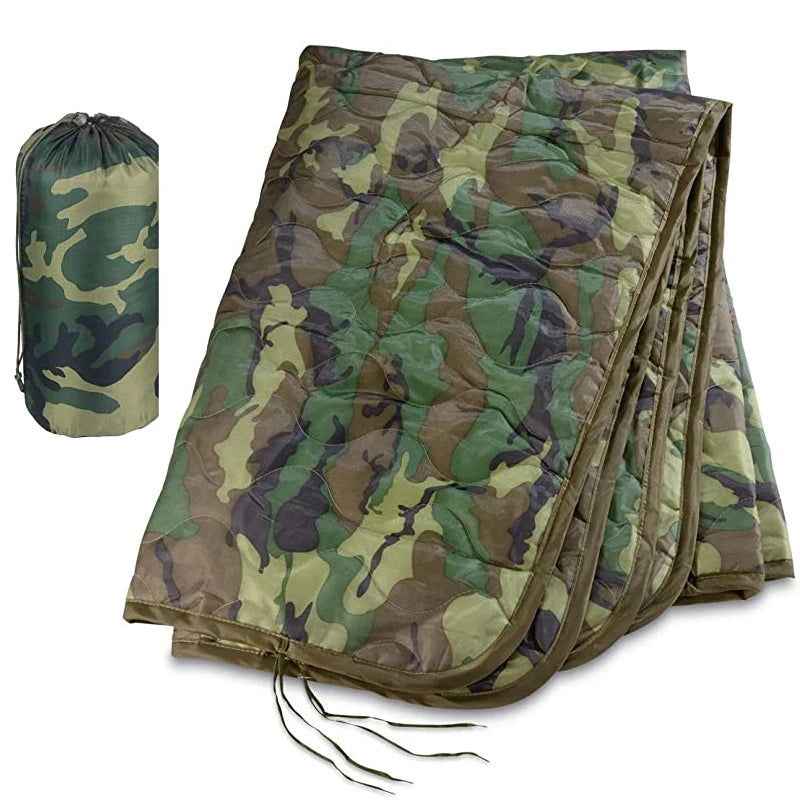 Water Repellent Camouflage Army Poncho Liner Woobie Blanket