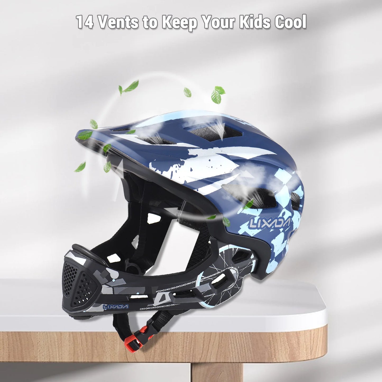 Kids Cycle Helmet Detachable Full Face Adjustable Helmet
