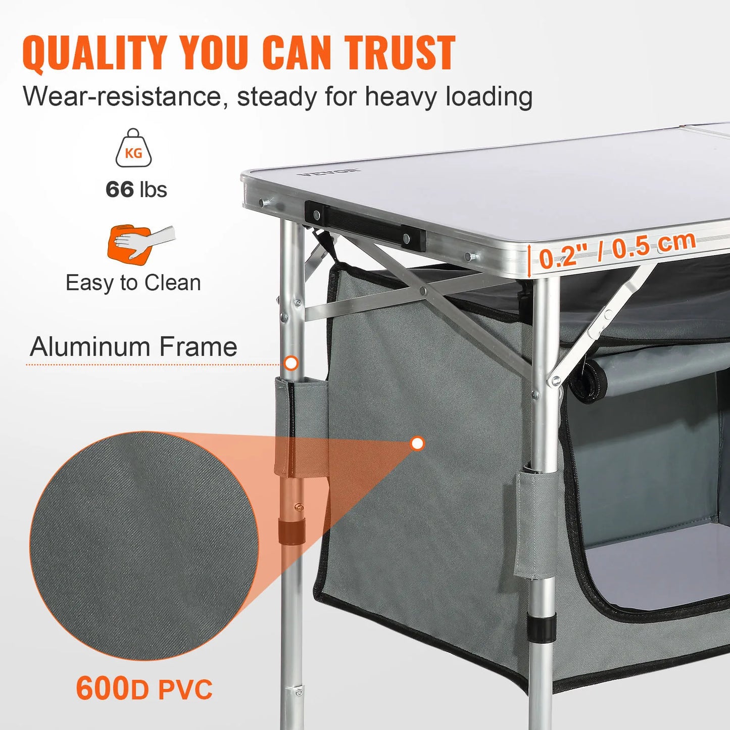 Vevor Camping Kitchen Table Folding Outdoor Cooking Table