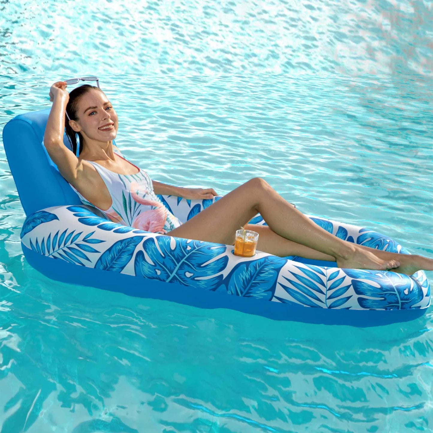 APWIKOGER Inflatable Swim Ring Float Chair for Water Fun