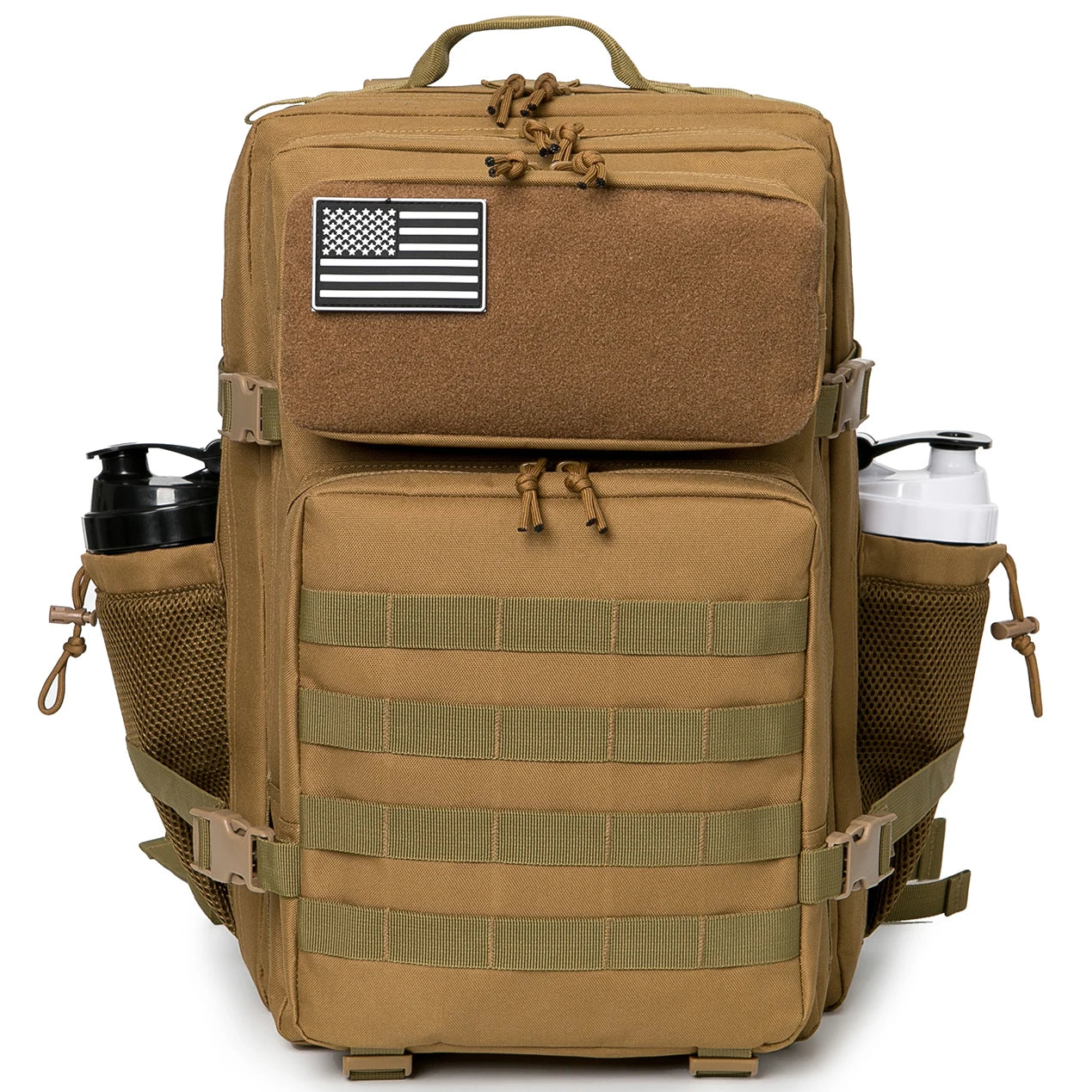 45L Tactical Backpack for Hunting with Dual Cup Holders and Outdoor Camping Features