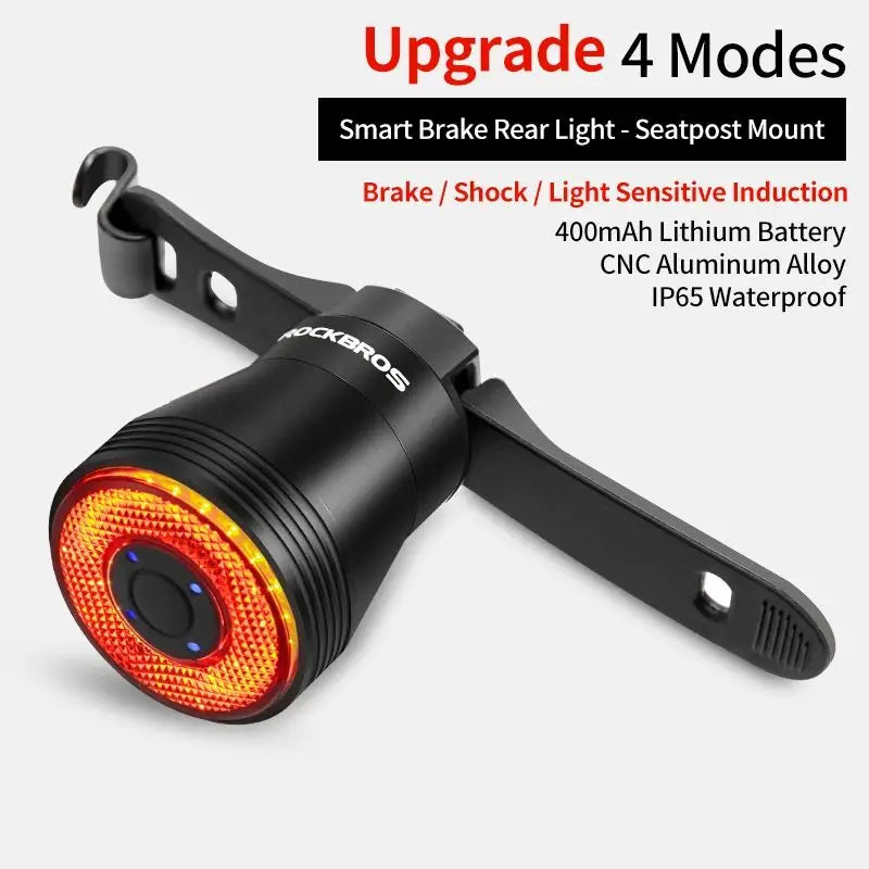 ROCKBROS Smart Auto Brake Sensing Bike Taillight LED Light
