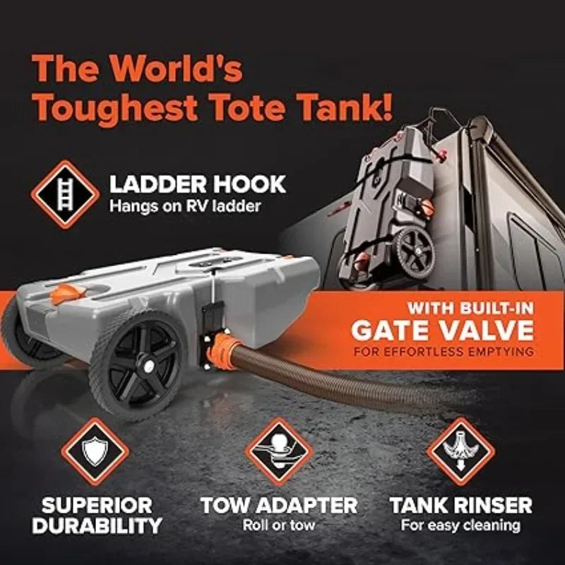 36 Gallon Portable RV Tote Tank with Heavy Duty Wheels