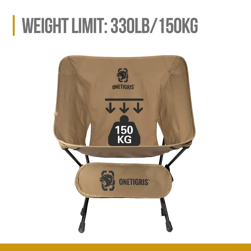 OneTigris Multicam Portable Camping Chair Foldable Outdoor Chair for Hiking Fishing and Gardening