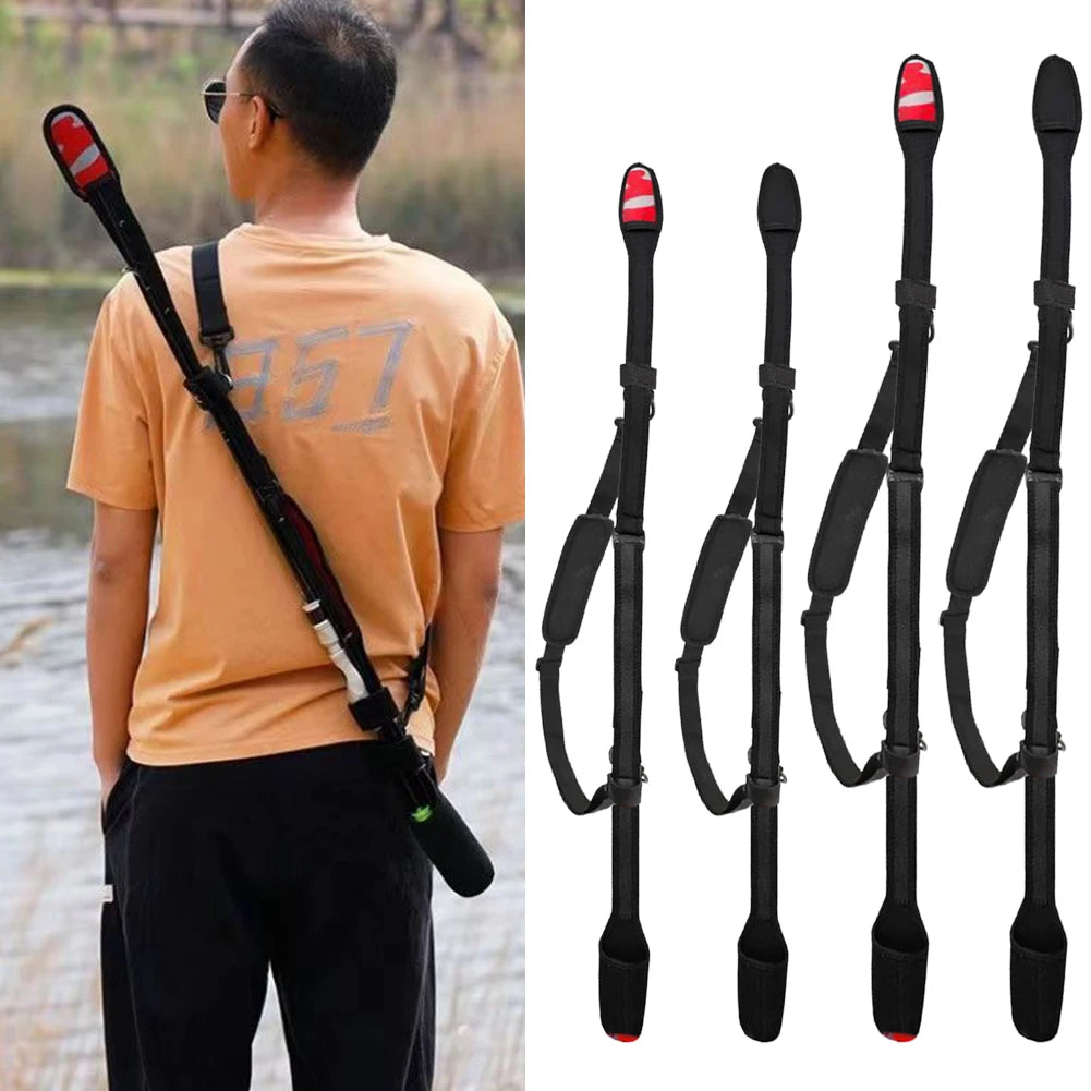 VKTECH Adjustable Fishing Rod Holder Shoulder Belt for Outdoors