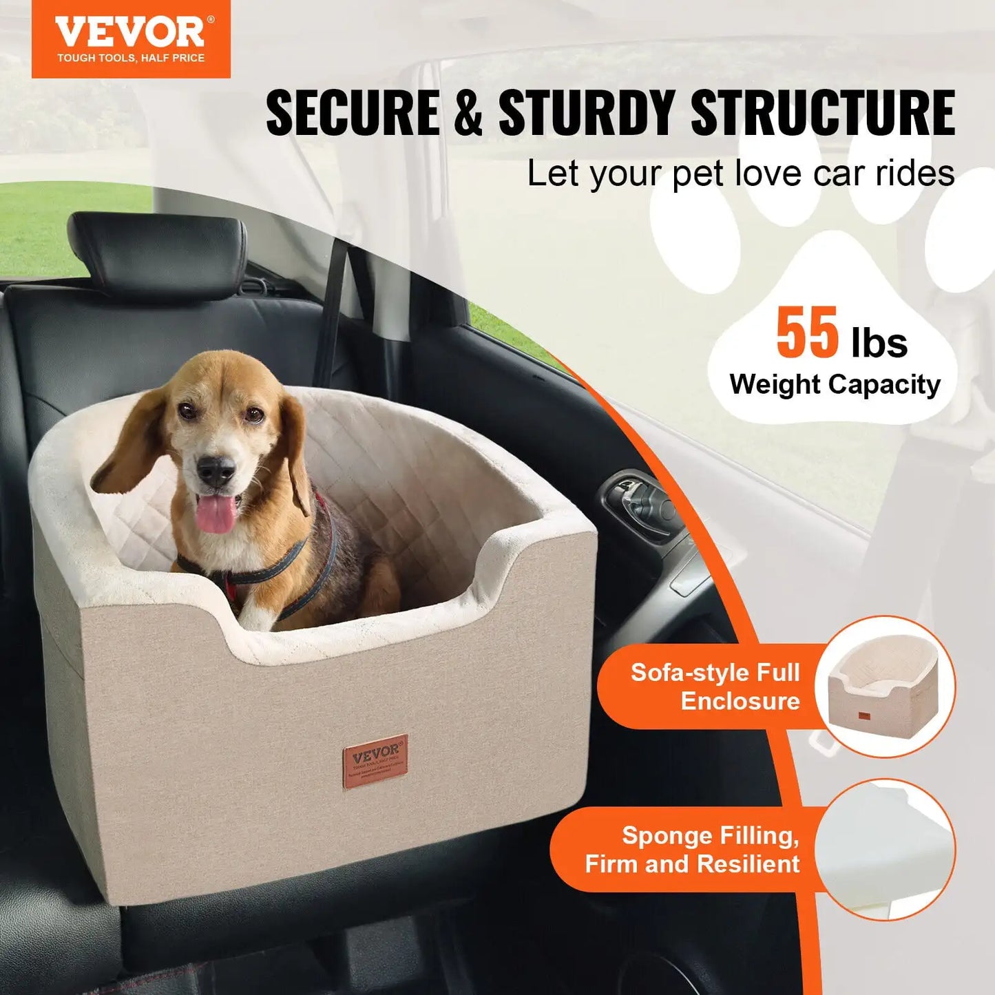 XMSJ Dog Booster Car Seat for Small and Medium Dogs