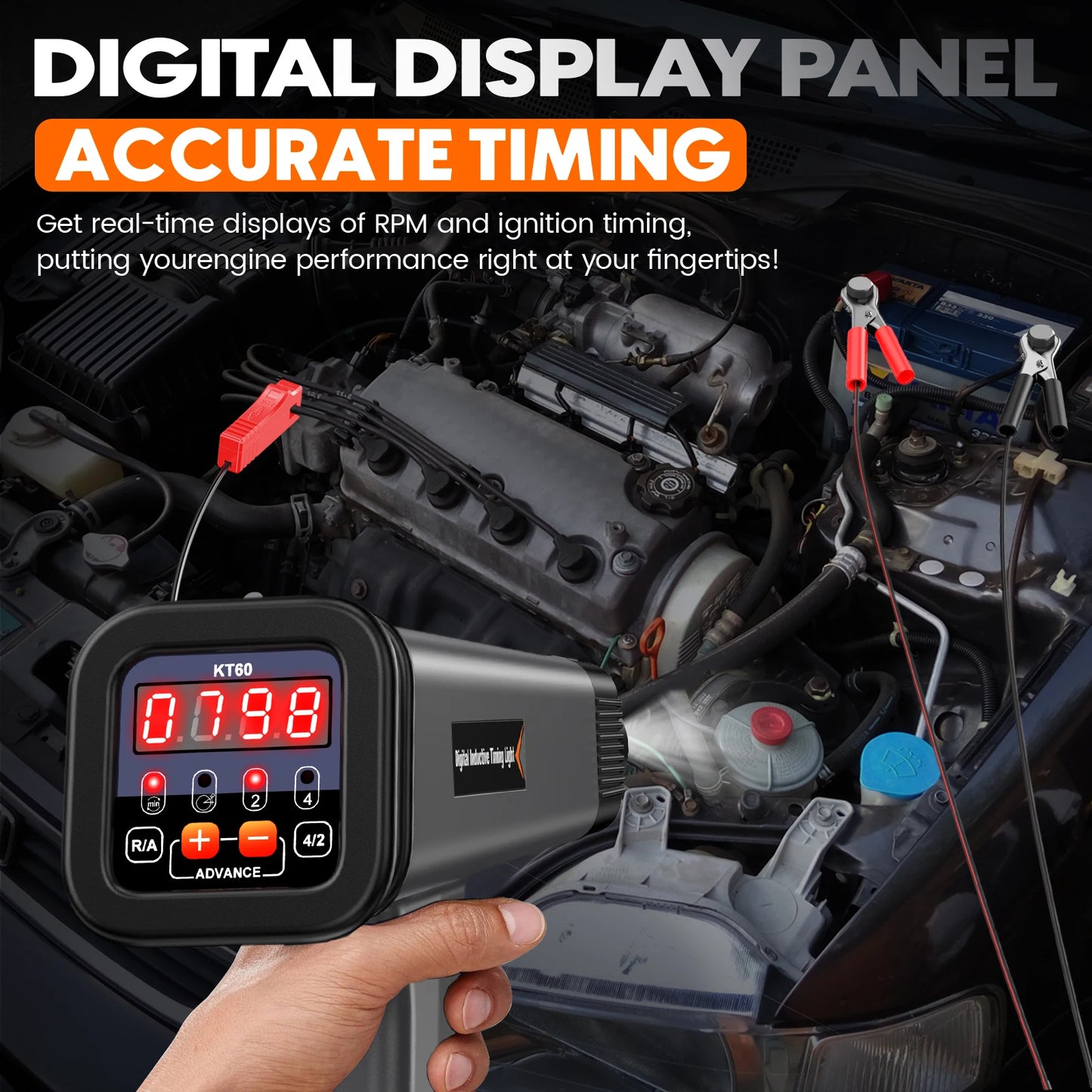 KZYEE KT60 Engine Timing Light with Tachometer