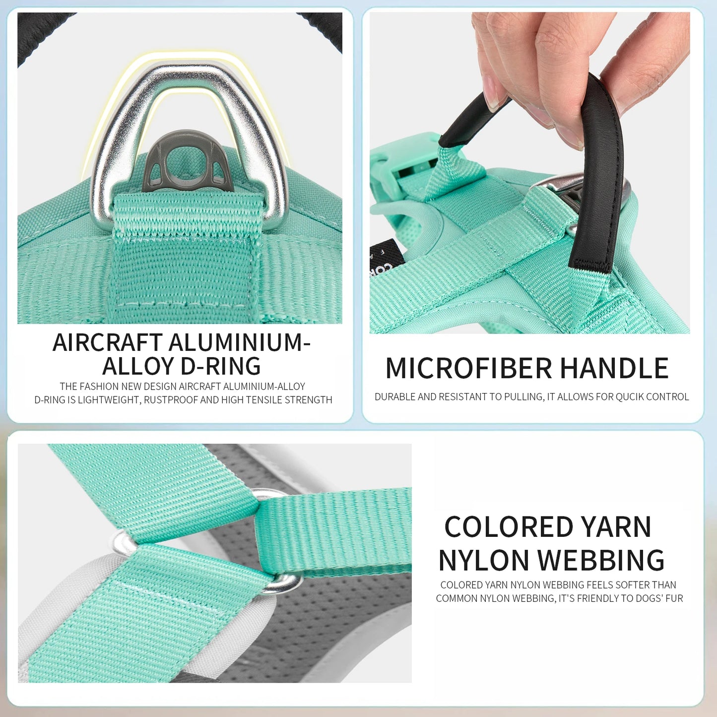 Small Combination Pet Harness Nylon Reflective Adjustable