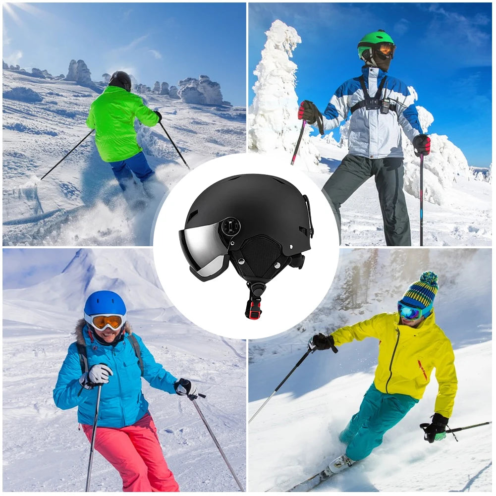 JoceStyle Winter Ski Helmet with Goggles for Snow Sports