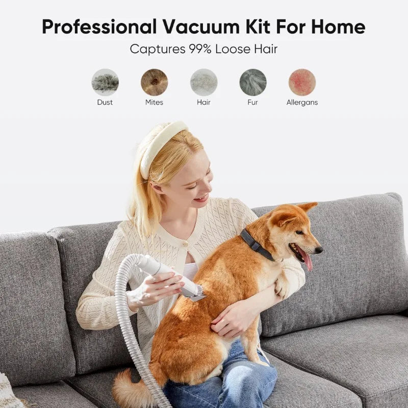 EDX Dog Grooming Kit with Pet Hair Vacuum