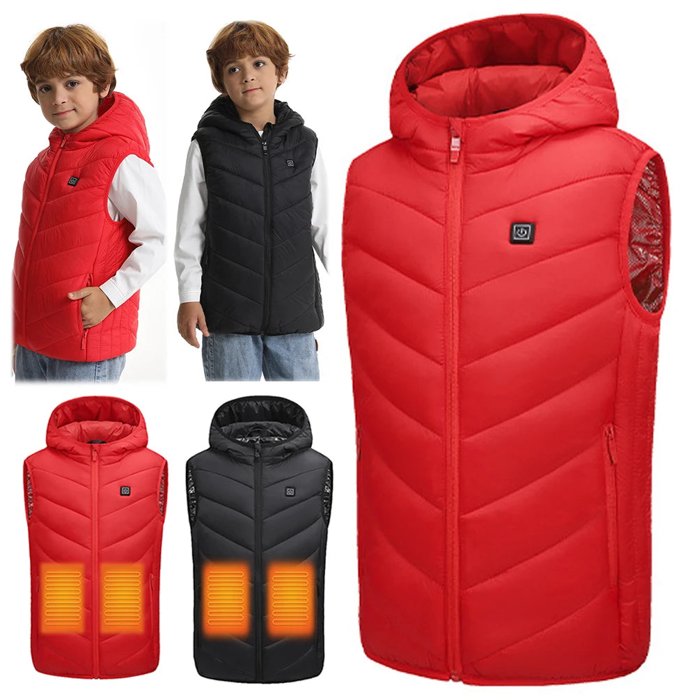 JOCESTYLE 10 Heating Zones Electric Heated Vest for Kids