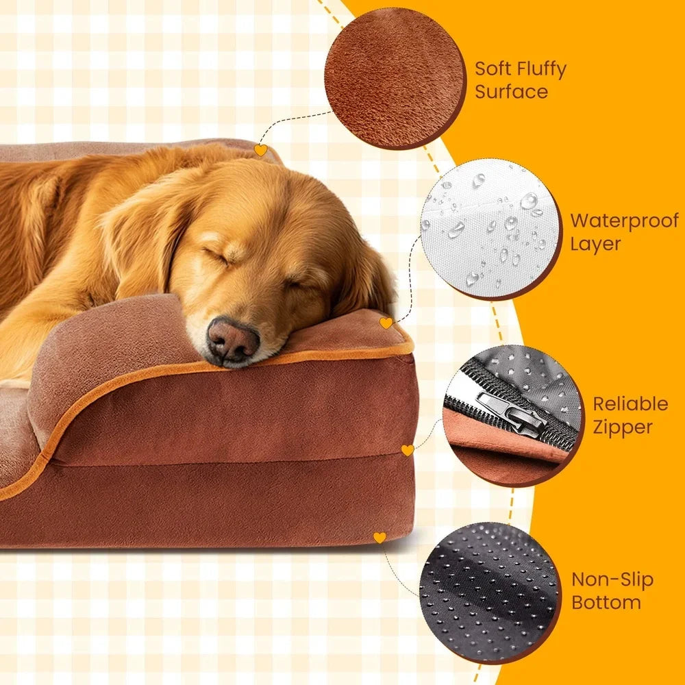Fujian Waterproof Memory Foam Dog Bed with Removable Cover