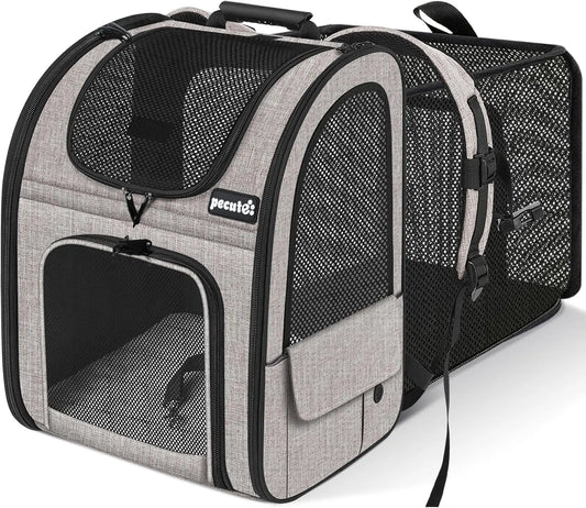 XMSJ Pet Carrier Backpack Expandable Breathable Mesh