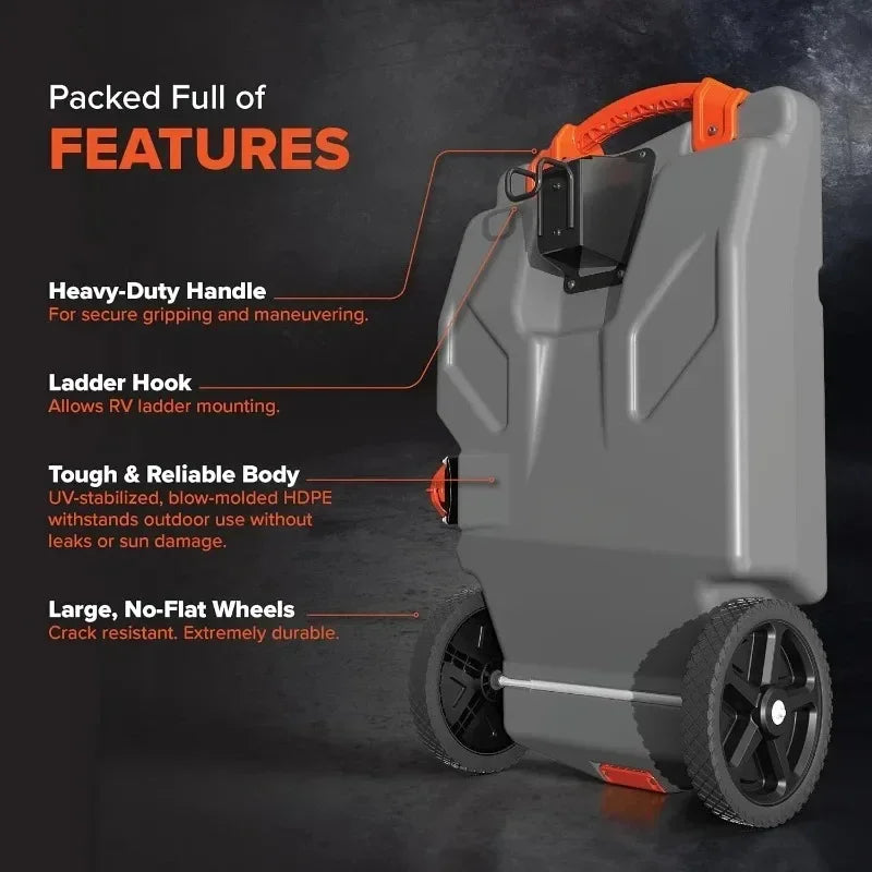 36 Gallon Portable RV Tote Tank with Heavy Duty Wheels