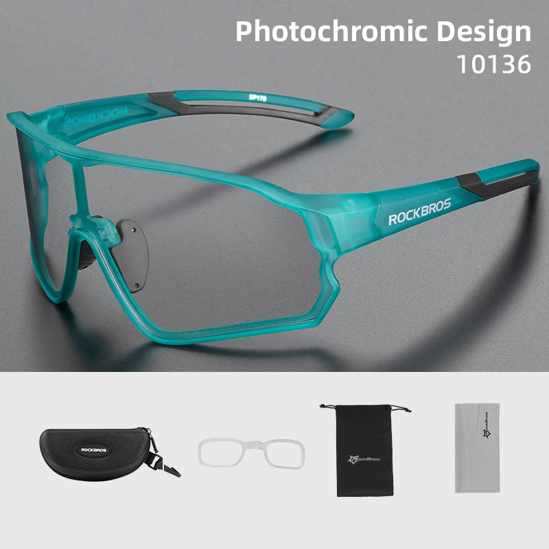 ROCKBROS Photochromic Cycling Sunglasses UV400 Outdoor Eyewear