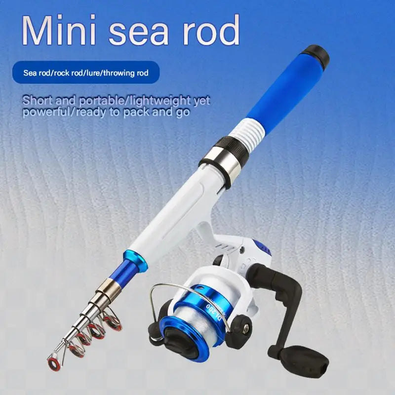 Telescopic Fishing Rod And Reel Combo Portable Travel Kit For Adults And Kids