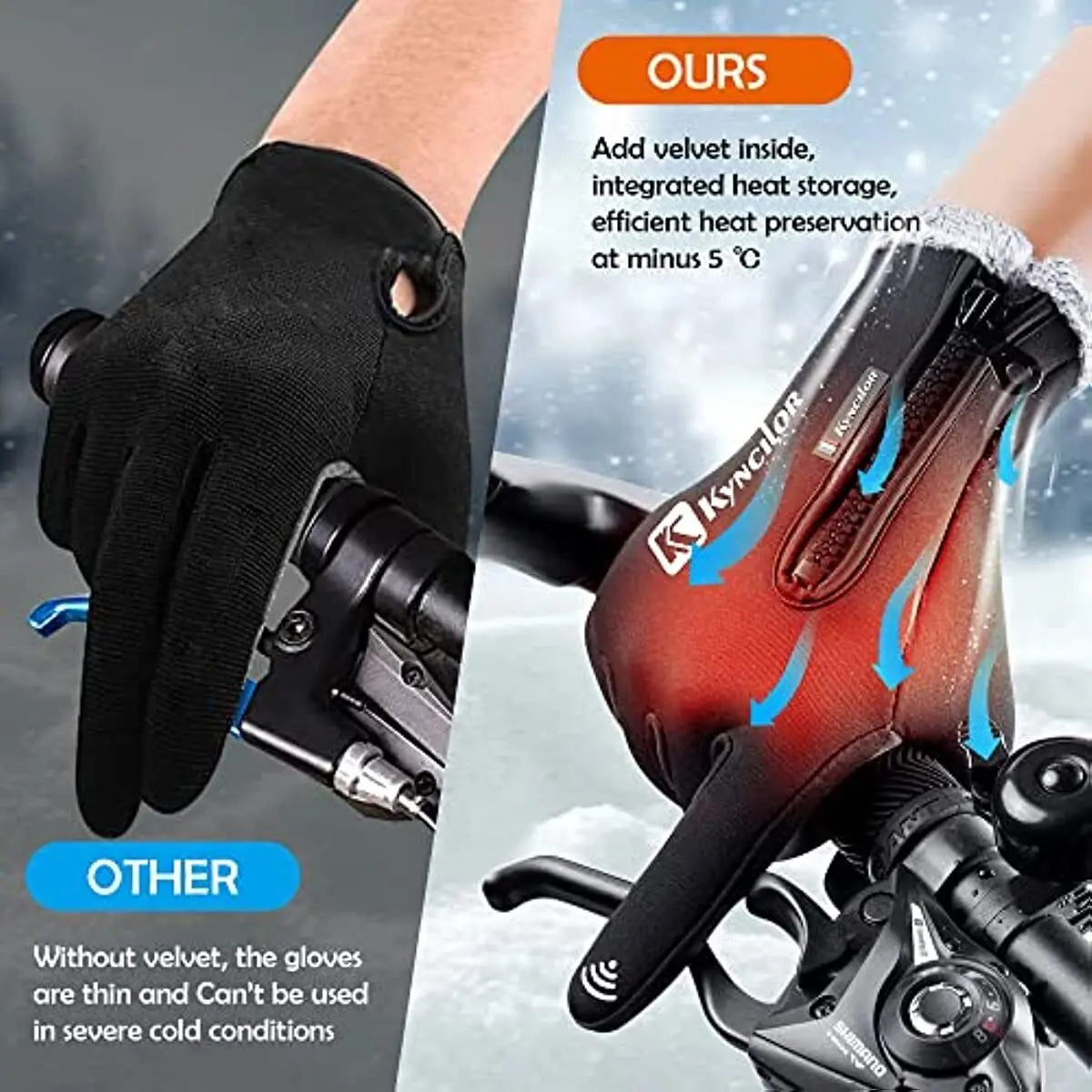 CN Thermal Waterproof Winter Gloves for Outdoor Sports