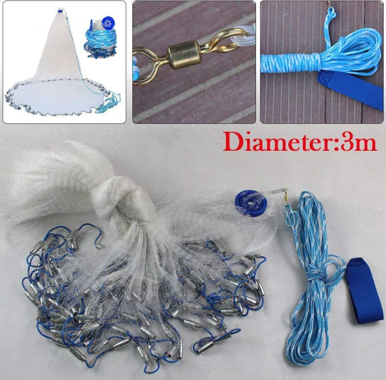 Hign-concerned Hand Cast Net Nylon Monofilament Fishing Net