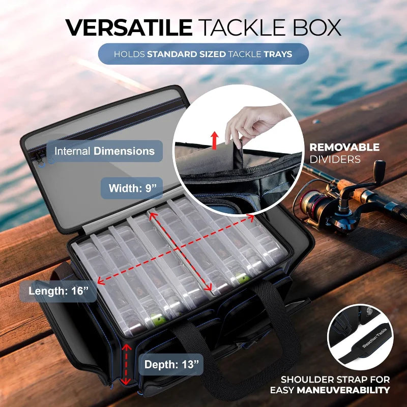 YTYIN Fishing Tackle Bag Salt Water Resistant Organizer Large