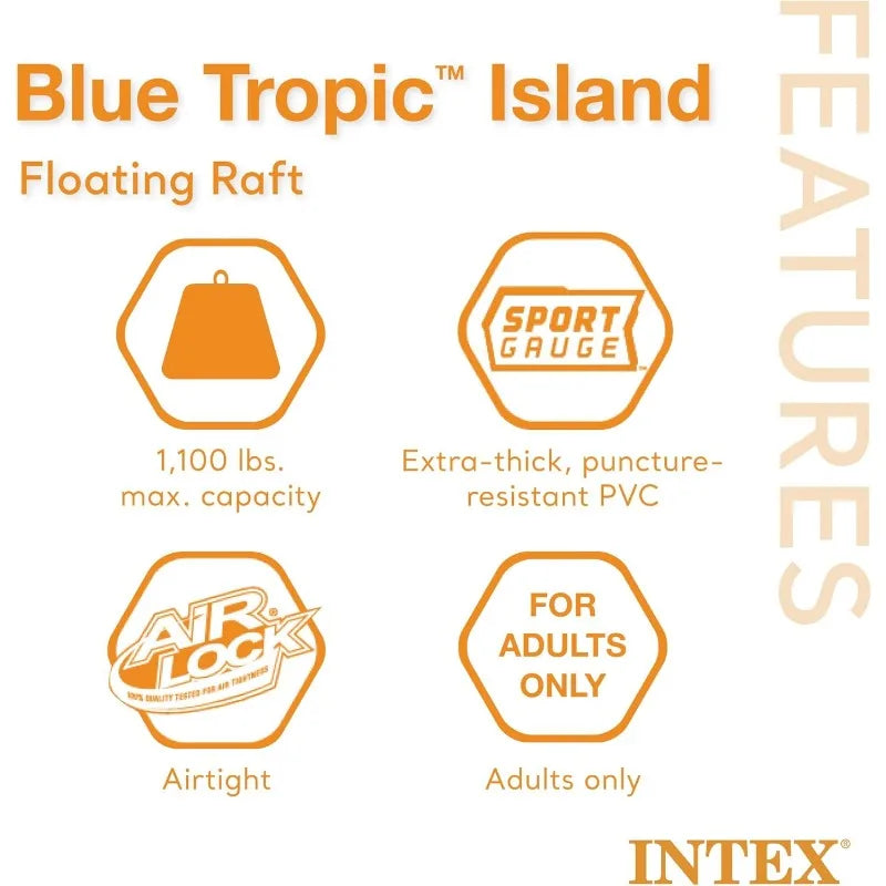 YTYIN Inflatable Raft Island for 5 People with Cooler