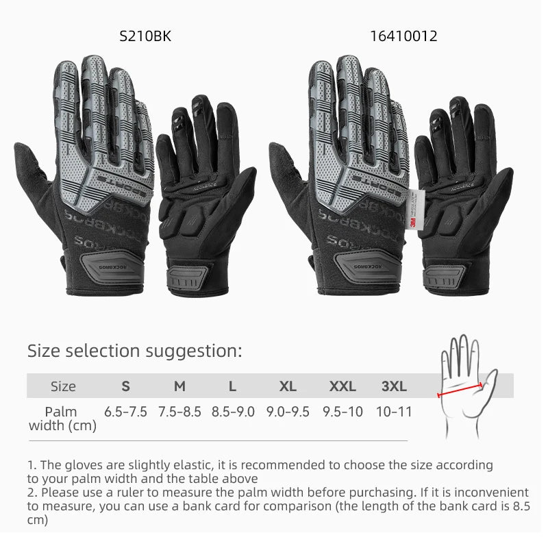 Rockbros Full Finger Cycling Gloves with Shockproof Gel Padding for Winter Outdoor Sports
