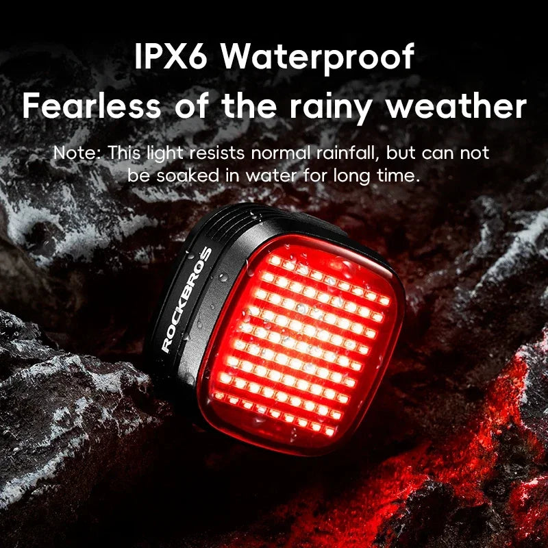 ROCKBROS Bike Rear Light Brake Sense Taillight IPX6 12 Modes