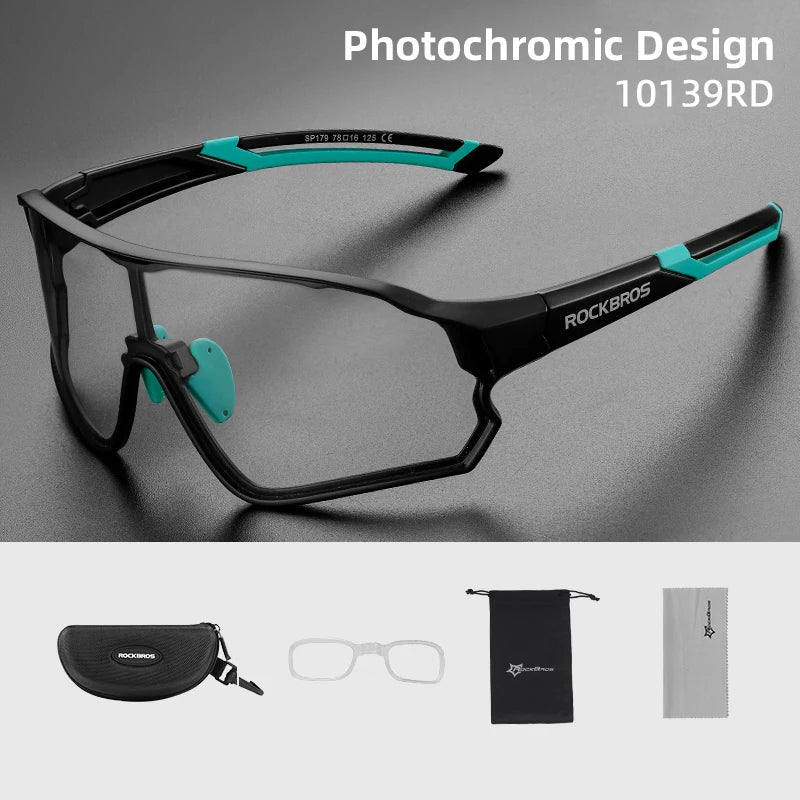 ROCKBROS Photochromic Cycling Sunglasses UV400 Outdoor Eyewear