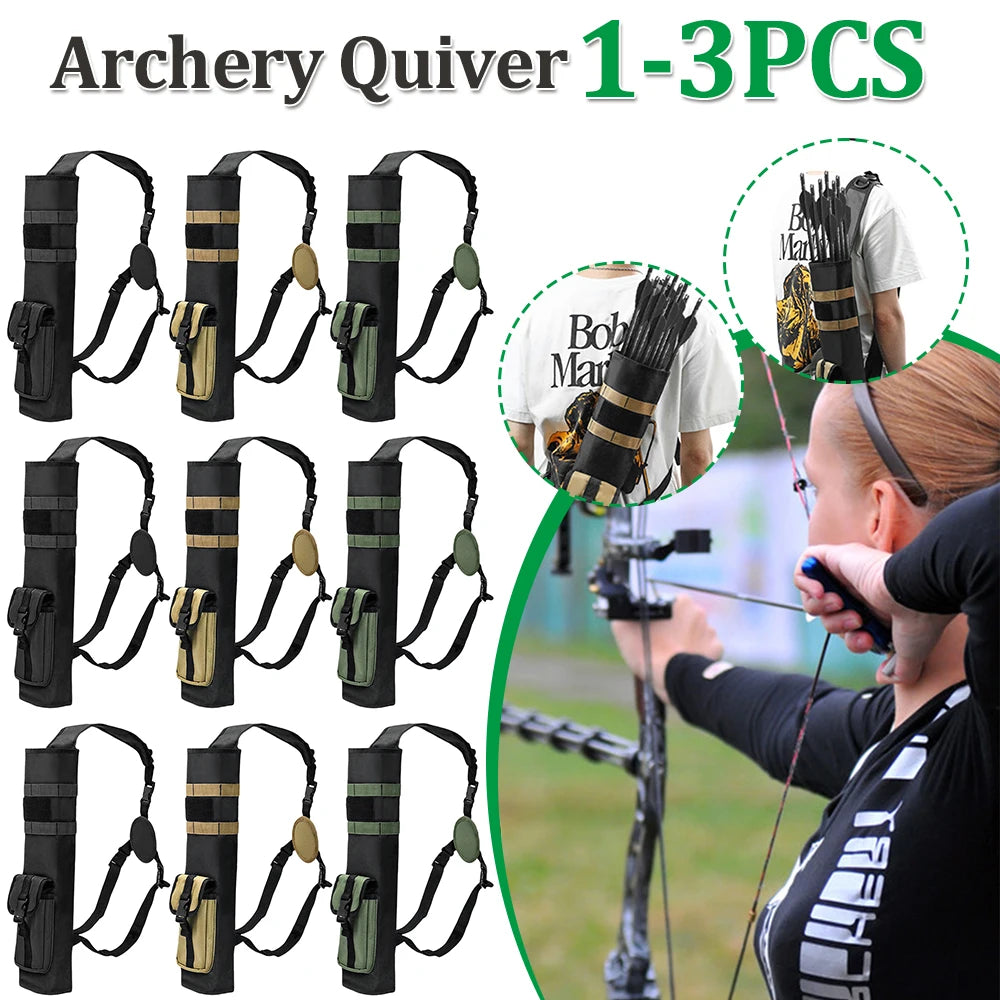 Lightweight Archery Quiver with Molle Pocket Adjustable Arrow Holder for Target Shooting