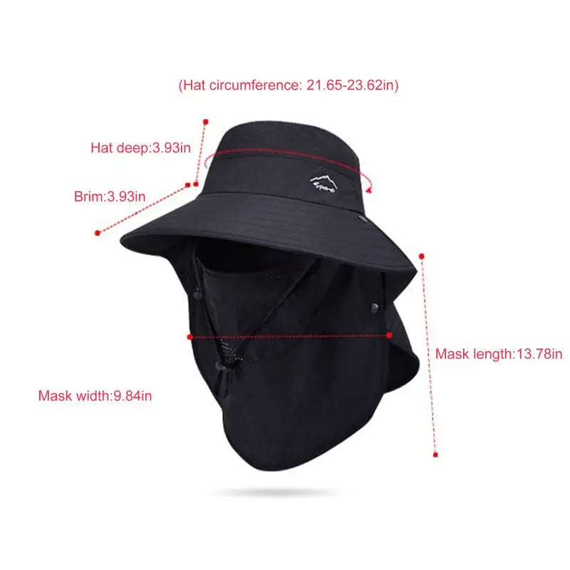 Unisex Quick-Drying Large Brim Sunshade Sports Caps for Outdoor Fishing Activities