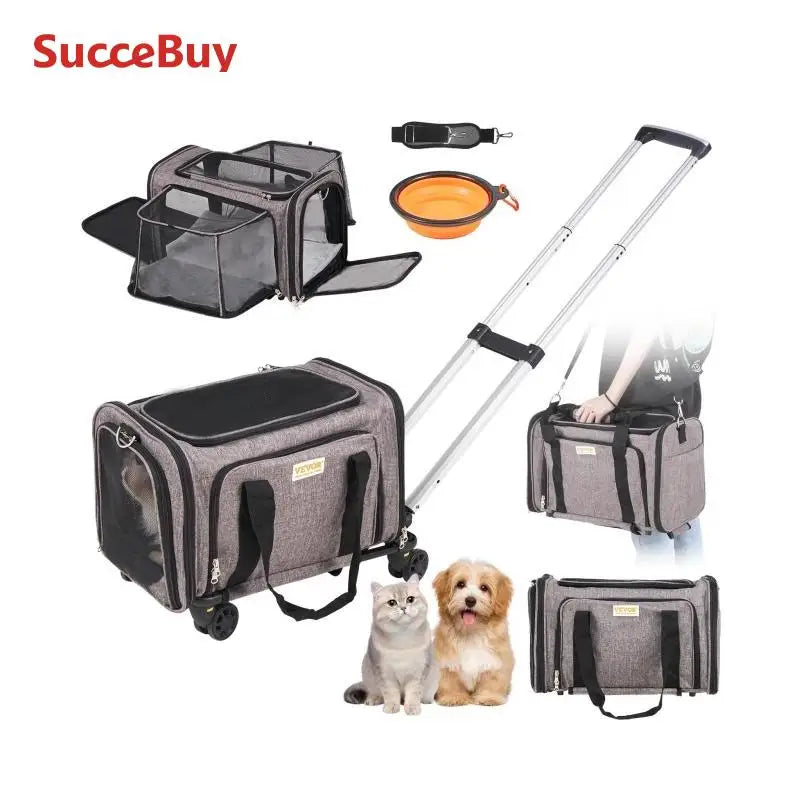 SucceBuy Cat Carrier Breathable Travel Backpack Telescopic