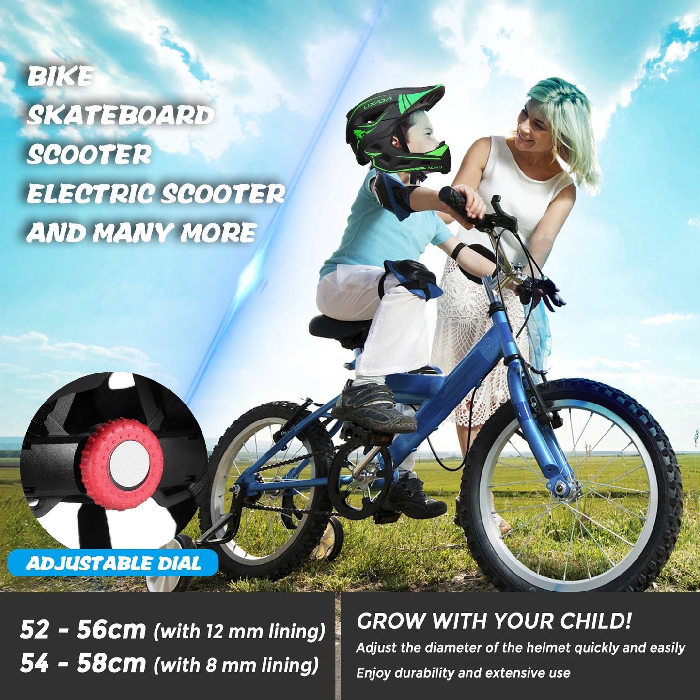 Lixada Kids Detachable Full Face Helmet for Sports Safety