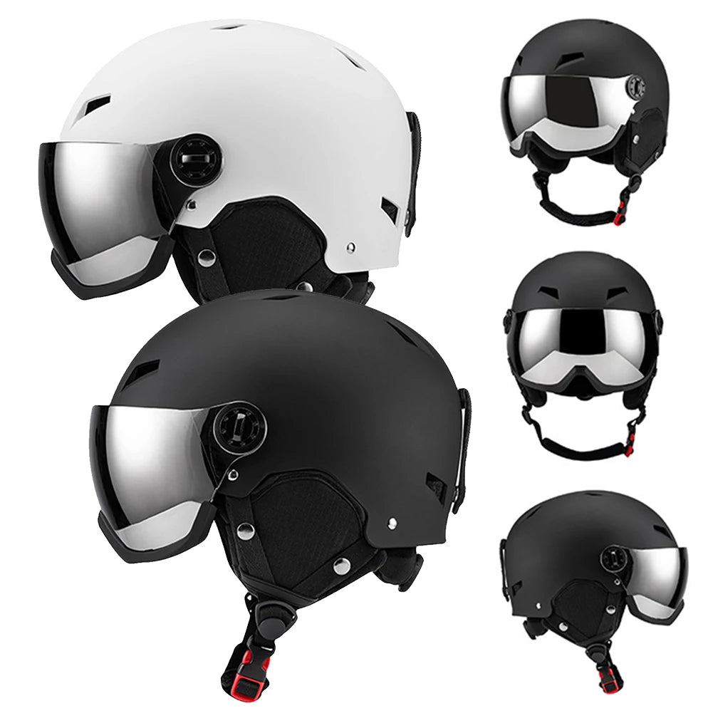 JoceStyle Winter Ski Helmet with Goggles for Snow Sports