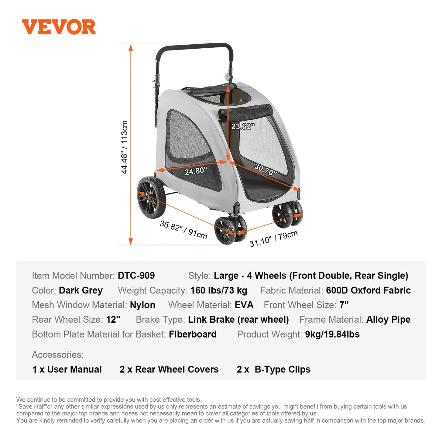 SucceBuy Pet Stroller Carrier Lightweight Aluminum Travel