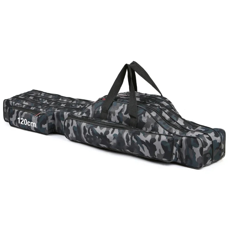 Lixada Three Layers Fishing Pole Bag Portable Folding Rod and Tackle Storage Case