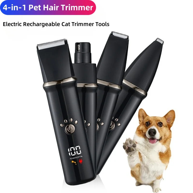 GZHJGOS 4 In 1 Pet Hair Trimmer Clipper Nail Grinder