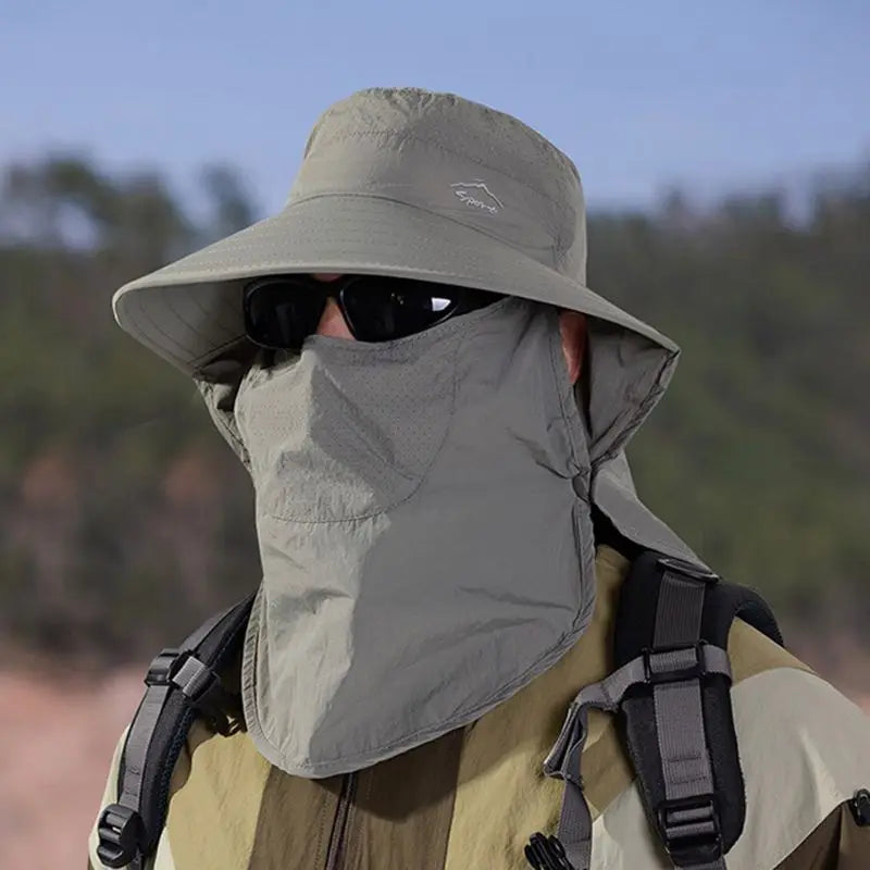 Unisex Quick-Drying Large Brim Sunshade Sports Caps for Outdoor Fishing Activities