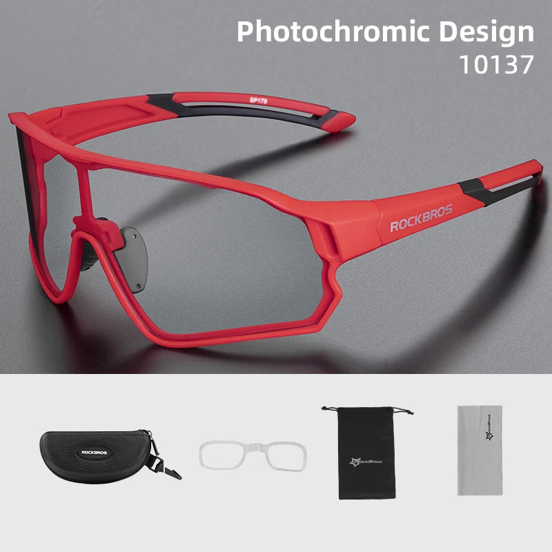 ROCKBROS Photochromic Cycling Sunglasses UV400 Outdoor Eyewear