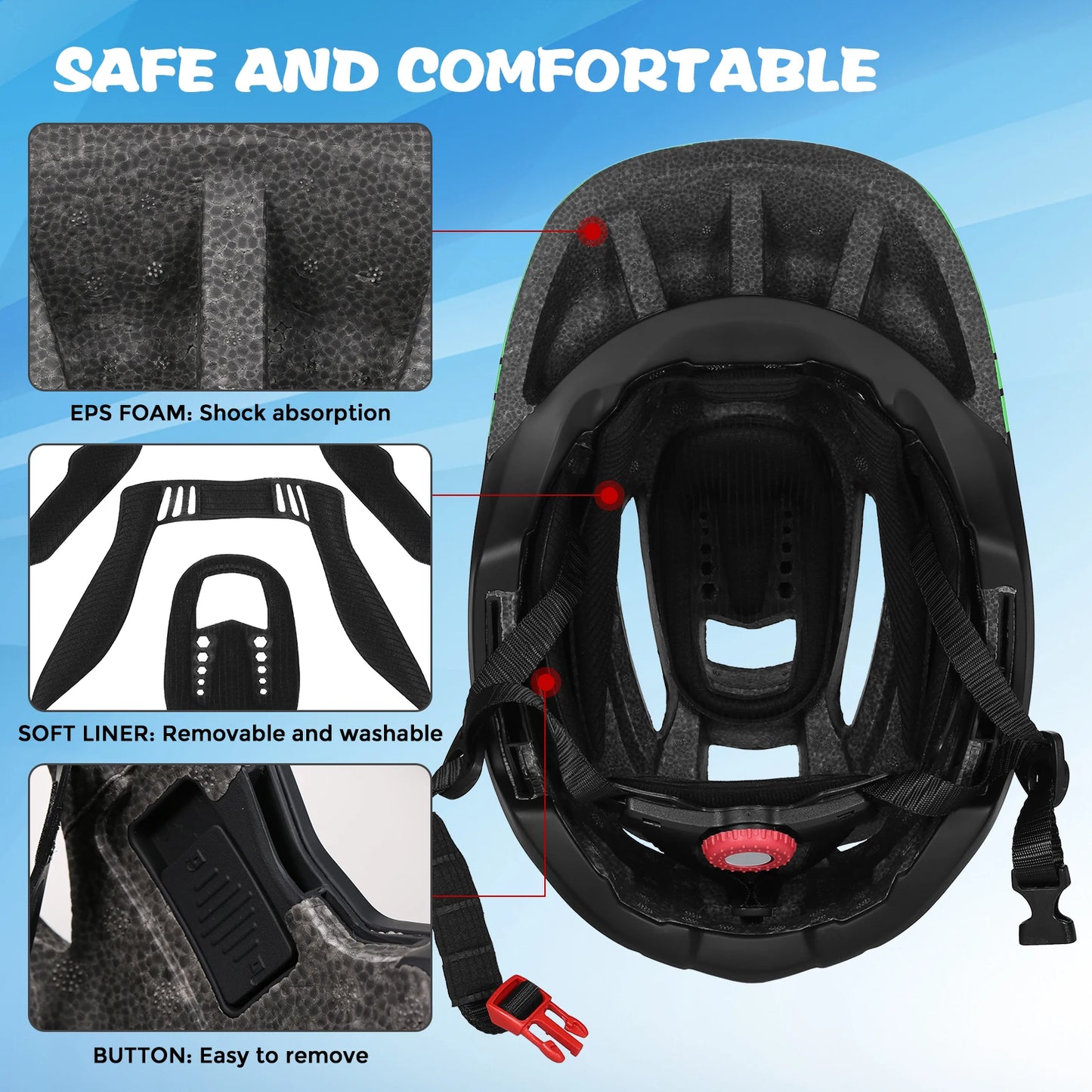 Lixada Kids Detachable Full Face Helmet for Sports Safety