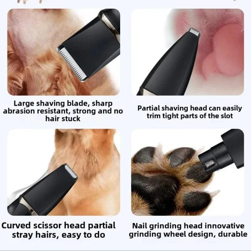 GZHJGOS 4 In 1 Pet Hair Trimmer Clipper Nail Grinder