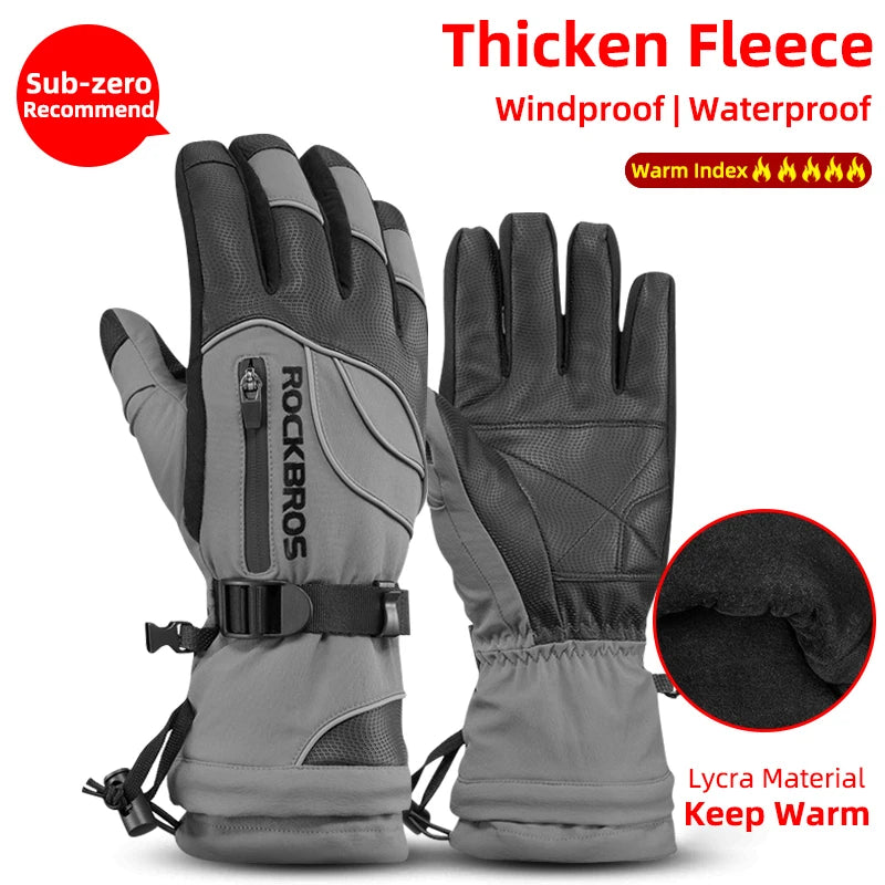 ROCKBROS Waterproof Winter Gloves for Snow Sports and Cycling